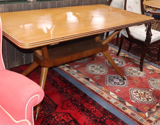 A 1970s cherry top dining table L.159cm
